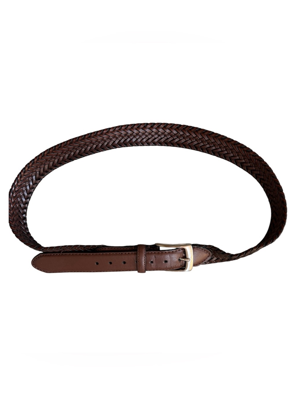 Men's genuine leather belt with bonded lacing size 34